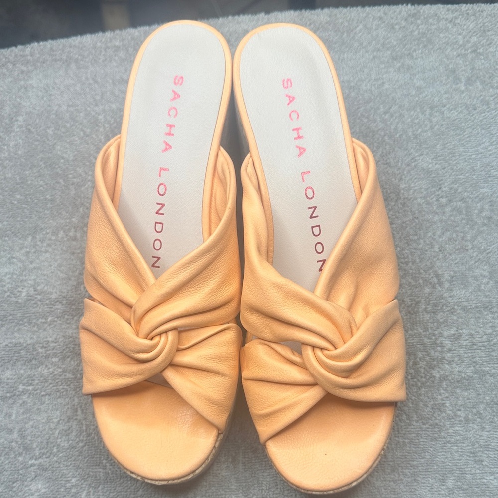 Sacha London Peach Knot Slide Mules